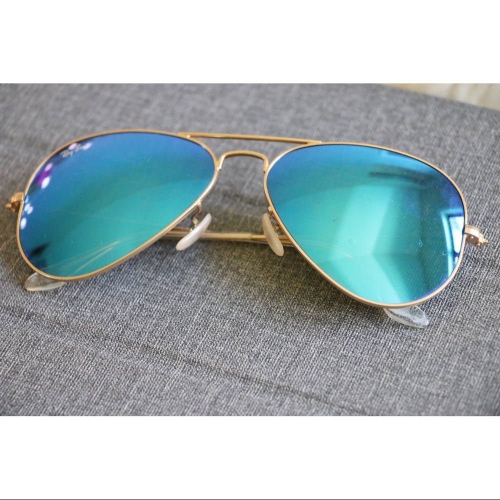 Ray-Ban blue flash mirror polarized aviators